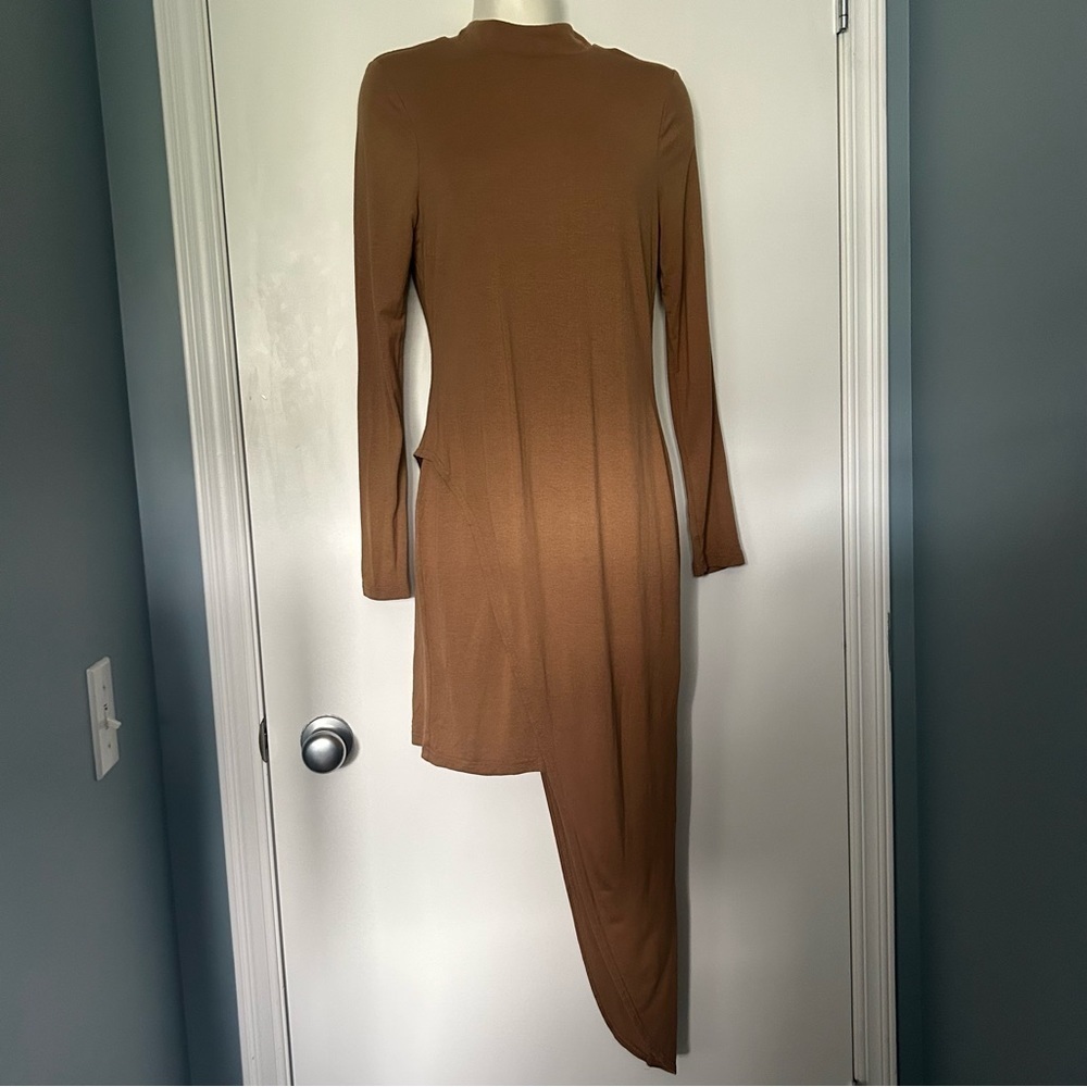 Venus Sexy Body Con Full Sleeve Asymmetric Dress